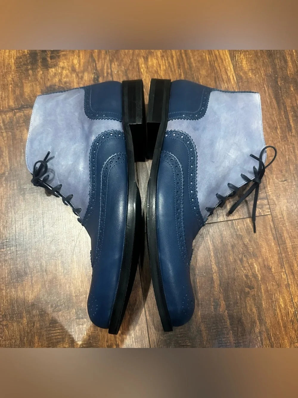 Girotti Mens Leather Brogue Ankle Boots Size 11 EUR 44 Navy Handmade Italy NWOT